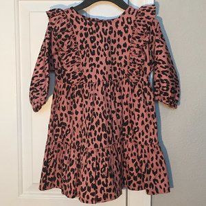 Hux pink with black leopard print dress